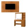 Conjunto Penteadeira Camarim Londres New e Painel Ripado 135x182cm Mdf/mdp Versa - 1