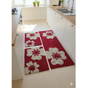 Ver imagem 2 de Jogo de Tapetes Frufru 3 peças 1,60m e dois menores 70x 50 Trevo Vermelho com Bege Antiderrapante