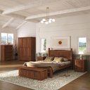 Ver imagem 2 de Cama de Casal Acapulco Quarto Rústico 100% Madeira Maçiça Marrom/Cera