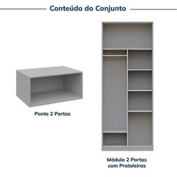 Guarda-roupa Modulado 2 Peças 4 Portas Jade Cabecasa Madeiramadeira - 6