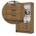 Ver imagem 6 de Guarda Roupa Solteiro com Espelho 2 Portas de Correr 6 Gavetas 108cm Sevilha Cinamomo - Carioca Móveis