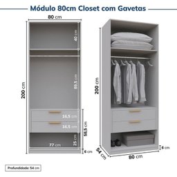 Guarda-roupa Modulado 2 Peças 2 Portas Jade Cabecasa Madeiramadeira - 11