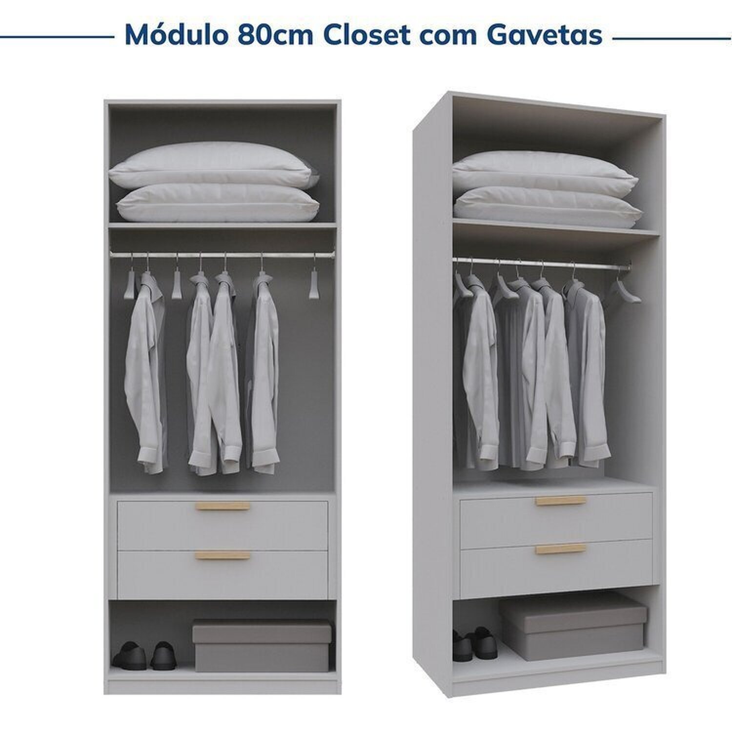 Guarda-roupa Modulado 2 Peças 2 Portas Jade Cabecasa Madeiramadeira - 10