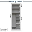Ver imagem 4 de Guarda-Roupa Planejado 2 Peças 2 Portas Jade CabeCasa MadeiraOriginals Cinza/Urbano