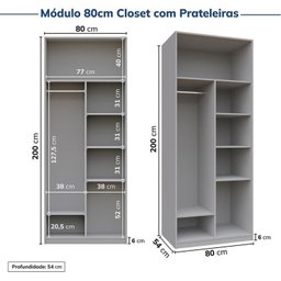 Guarda-roupa Modulado 2 Peças 2 Portas Jade Cabecasa Madeiramadeira - 10