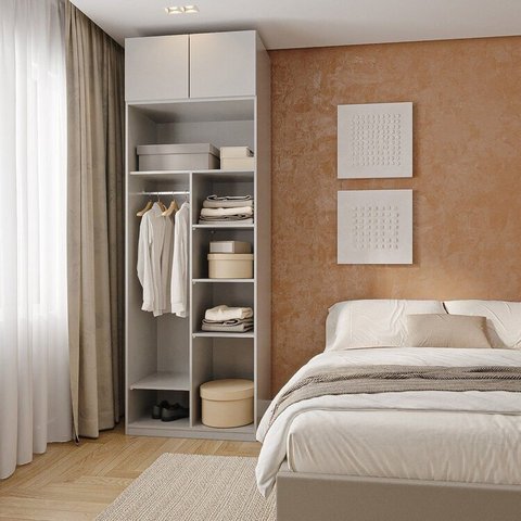 Guarda-Roupa Modulado 2 Peças 2 Portas Jade CabeCasa MadeiraOriginals Cinza/Urbano