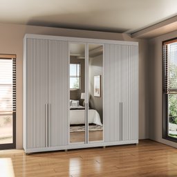 Guarda-Roupa 6 Portas de Giro Puxador 100% Mdf Newton  - 1