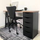 Ver mais imagens de Conjunto para Escritório 4 Peças Escrivaninha Spirit Balcão Cool e 2 Estante Star Nogal Preto Artany