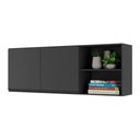 Ver imagem 1 de Armário de Cozinha Aéreo 150 Cm 2 Portas Veneza Multimóveis Mp3741.895 Preto