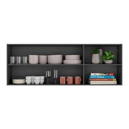 Armário de Cozinha Aéreo 150 Cm 2 Portas Veneza Multimóveis Mp3741.895 Preto - 4