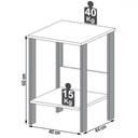 Ver imagem 3 de Mesa de Canto Industrial 1 Prateleira 100% Mdf Off White/freijó F14 - Pradel