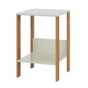 Ver imagem 2 de Mesa de Canto Industrial 1 Prateleira 100% Mdf Off White/freijó F14 - Pradel