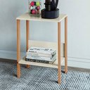 Ver imagem 1 de Mesa de Canto Industrial 1 Prateleira 100% Mdf Off White/freijó F14 - Pradel