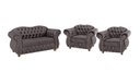 Ver imagem 1 de Conjunto Chesterfield Merlo Namoradeira c/ 2 Poltronas - Veludo Cinza Médio / decoração, recepção, s