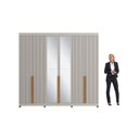 Ver imagem 5 de Roupeiro Newton 6 Portas de Giro Puxador Nature 100% Mdf 