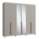 Ver imagem 3 de Roupeiro Newton 6 Portas de Giro Puxador Nature 100% Mdf 