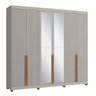 Roupeiro Newton 6 Portas de Giro Puxador Nature 100% Mdf  - 3