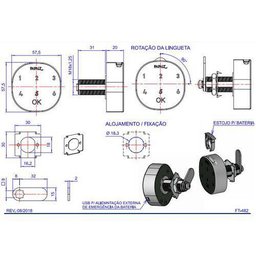 Fechadura Digital para Móveis e Armários Sobrepor em Madeira Art M1602 Papaiz - 6