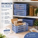 Ver imagem 7 de Cesto Organizador Empilhável com Tampa Infantil Multiuso Quarto Armario Gaveta Azul Yeet 7,4L