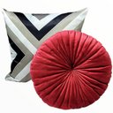 Ver imagem 4 de 2 Almofadas Redondas Rendy em Veludo Várias Cores Cor:vermelho