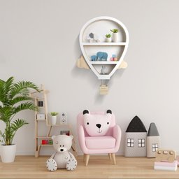 Prateleira Nicho Balão em Madeira Nuvem Decoração Bebê - 4