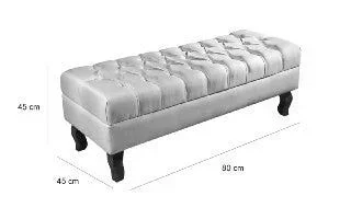 Ver imagem 2 de Puff Decorativo Chesterfield Elizabeth Nude - 80cm