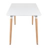 KIT - Mesa de jantar retangular Eames 80 x 140 cm branco + 4 cadeiras Eiffel DSW Branco - 4