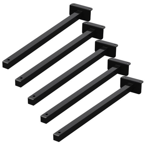 05 Suportes Refletor Fachada Banner Braço 70 Cm 05 Cjt - Preto