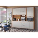 Ver imagem 1 de Armário de Cozinha Grande Completo com Balcão Kit Astra 2.40 Lukaliam:jequitiba/areia
