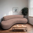 Ver imagem 1 de Sofá Orgânico 03 Lugares Sala Estar Celeste 200cm Linho Rosa Rosê