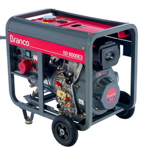 Gerador de Energia À Diesel Bd-8000 E3 8,0KVA Trifásico 380V Partida Elétrica Branco