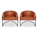 Ver imagem 2 de Kit 2 Poltronas Sofia Luxo Moderna Estilo Industrial Corano Terracota Bz Home Decor