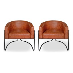 Kit 2 Poltronas Sofia Luxo Moderna Estilo Industrial Corano Terracota Bz Home Decor - 2