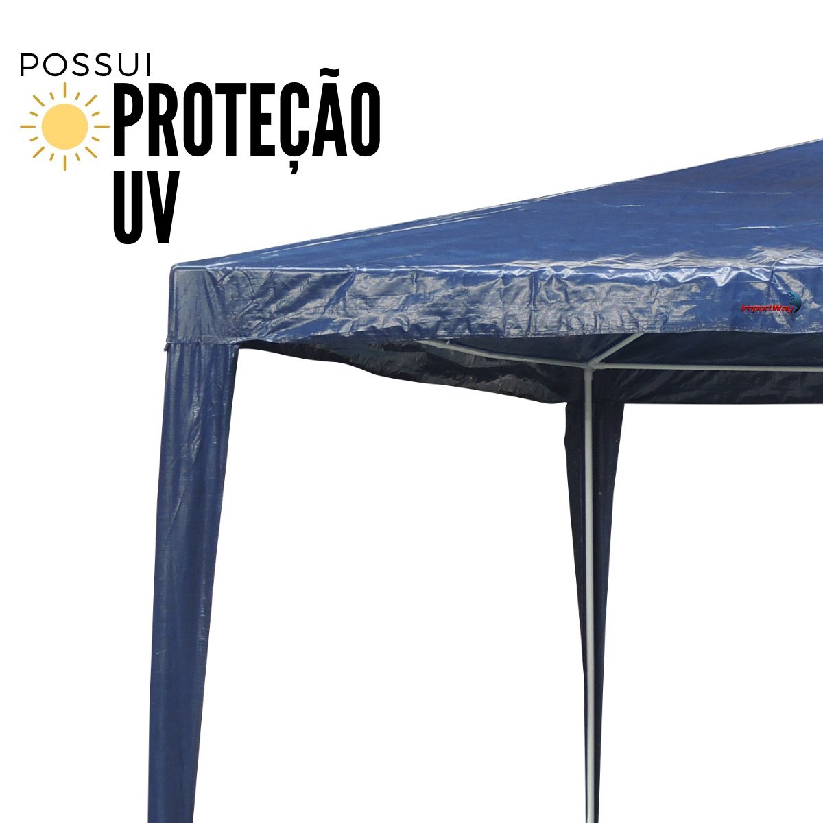 Tenda Montável Gazebo Barraca Camping Praia Piscina Acampamento 3x3M Proteção UV Bolsa Transporte Co - 4