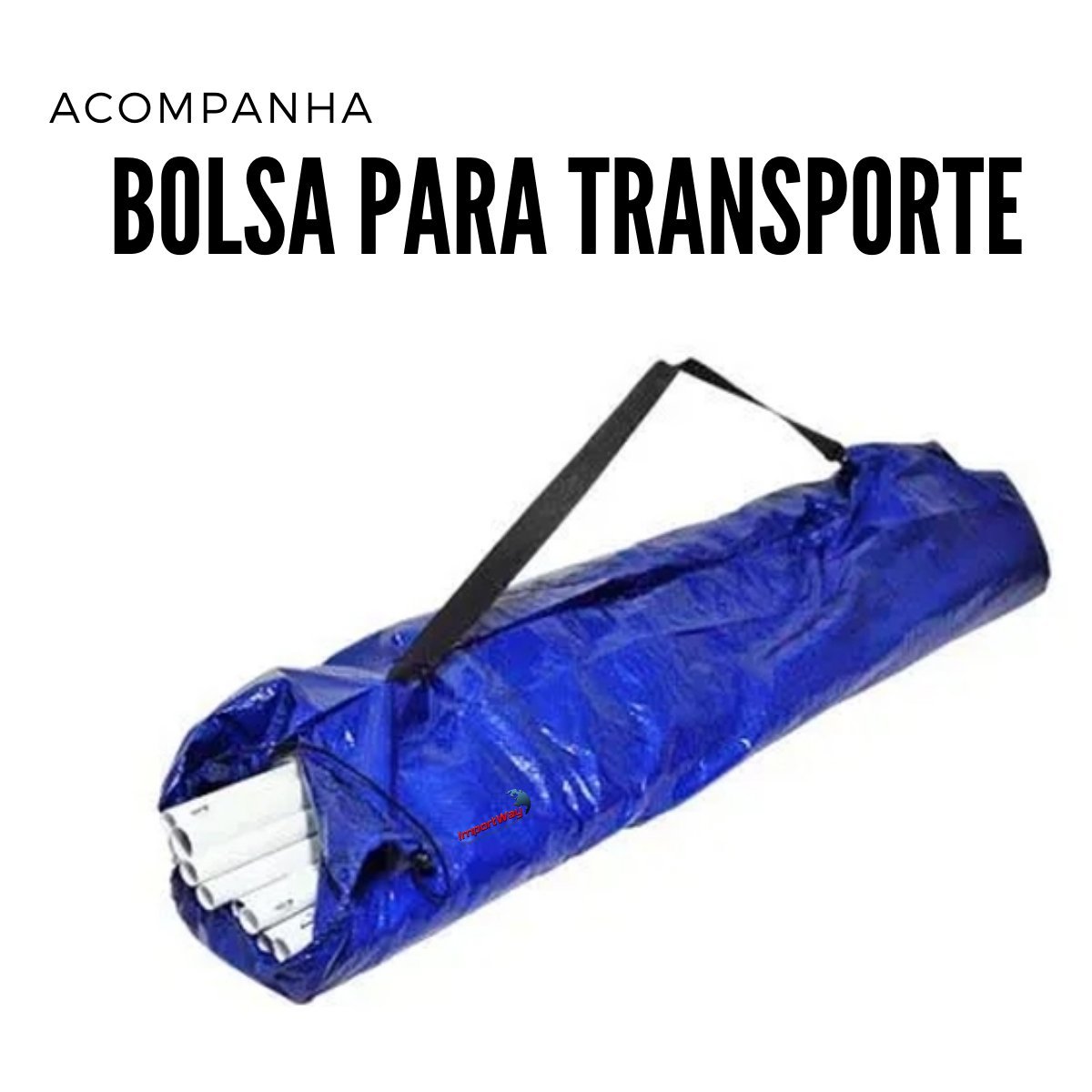 Tenda Montável Gazebo Barraca Camping Praia Piscina Acampamento 3x3M Proteção UV Bolsa Transporte Co - 3