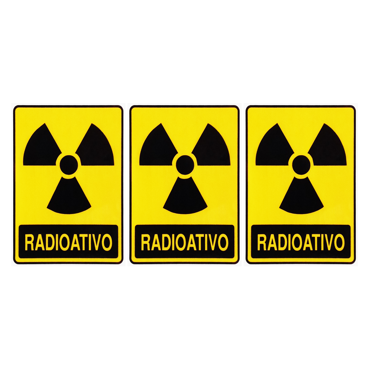 Combo 6 Adesivos De Sinalização Lixo Radioativo 15x20 Acesso - S-245 F9e - 1