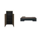 Ver imagem 2 de Kit 2 Peças com Mesa para Escritório Presidente em Tamburato e Armário Multiuso Alto