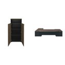 Ver imagem 2 de Conjunto 2 Peças com Mesa para Escritório Presidente em Tamburato e Armário Multiuso Alto Charuto Preto Artany
