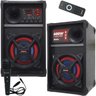 Caixa Som Amplificada Bluetooth 600W Rms Ativa Passiva Microfone Mp3 Fm Usb Led Amvox ACA 601 NEW X  - 1