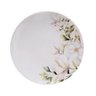 Prato de Sobremesa Branco 21cm Porcelana Decorada Avulso Tramontina Magnólia - 1