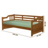 Sofá Cama Madeira Maciça Solteiro Castanho Shop JM Com Colchão Gazin - 4