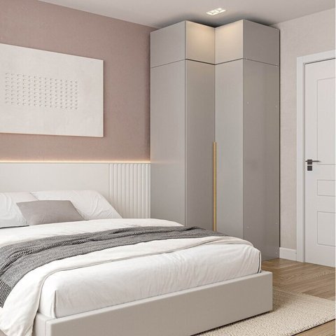 Guarda-roupa Modulado de Canto 2 Peças 4 Portas Jade CabeCasa MadeiraOriginals