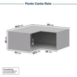 Guarda-roupa Modulado de Canto 2 Peças 4 Portas Jade Cabecasa Madeiramadeira - 16