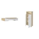 Ver imagem 2 de Conjunto 2 Peças com Mesa para Escritório Presidente em Tamburato e Armário Multiuso Alto Carvalho Branco Artany