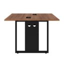 Ver imagem 2 de Plataforma Dupla Acoplar Pé Quadro 120x120x73cm 120cm Industrial Nogal e Preto Yescasa Marrom