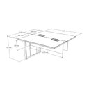 Ver imagem 3 de Plataforma Dupla Acoplar Pé Quadro 120x120x73cm 120cm Industrial Nogal e Preto Yescasa Marrom