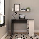 Ver imagem 3 de Conjunto de Mesa com Prateleiras para Escritório ou Home Office de Largura 100cm MDF Preto E Branco
