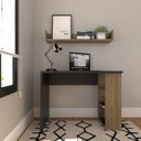 Ver imagem 3 de Conjunto de Mesa com Prateleiras para Escritório ou Home Office de Largura 100cm MDF Preto E Carvalho Mel