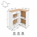 Ver imagem 3 de Balcão Caixa em L 60x40 Atendimento e Recepção Comercial MDP com Fechadura 2 Prateleiras