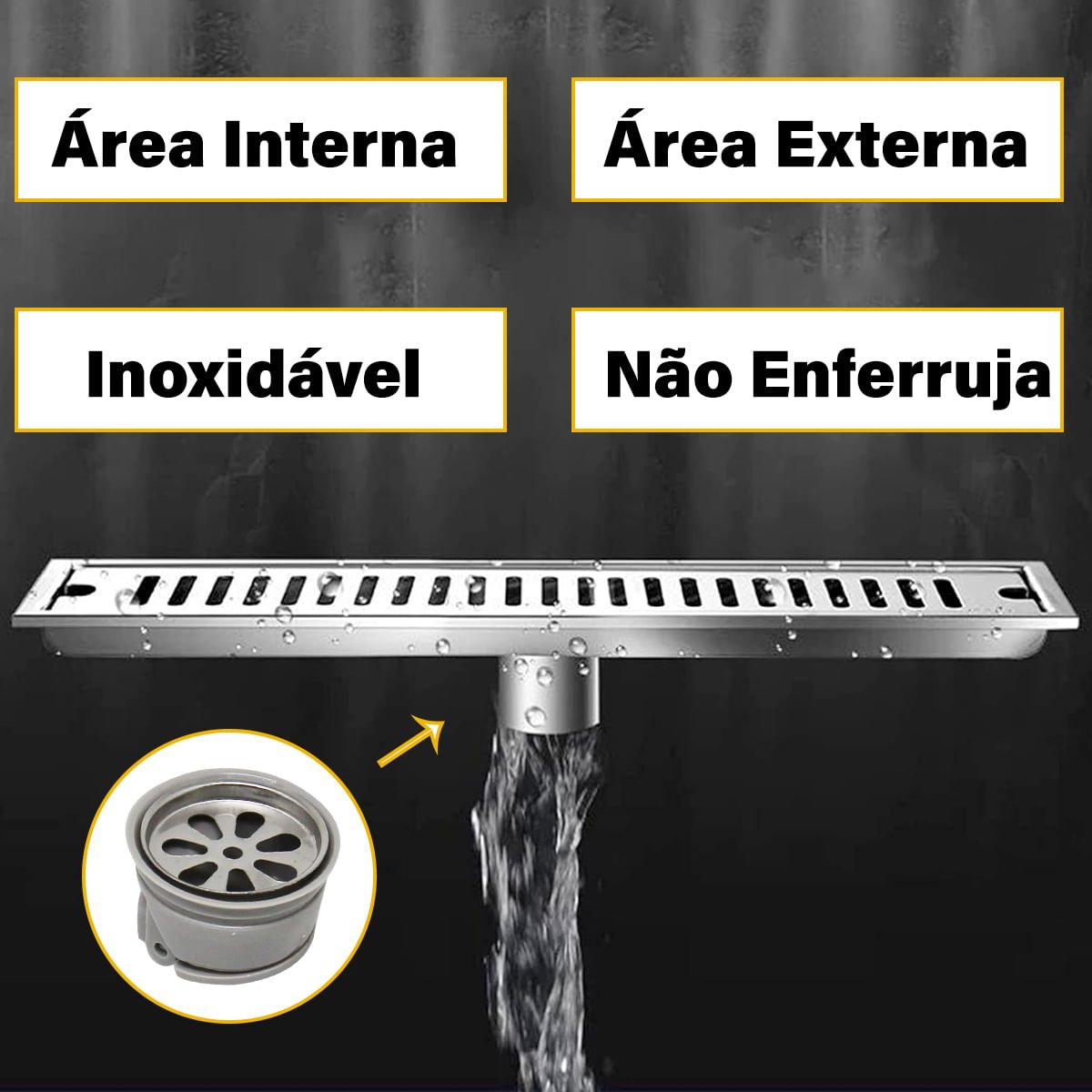Ralo Linear Embralumi Oculto Invisível Grelha Inox 60x10cm - 2